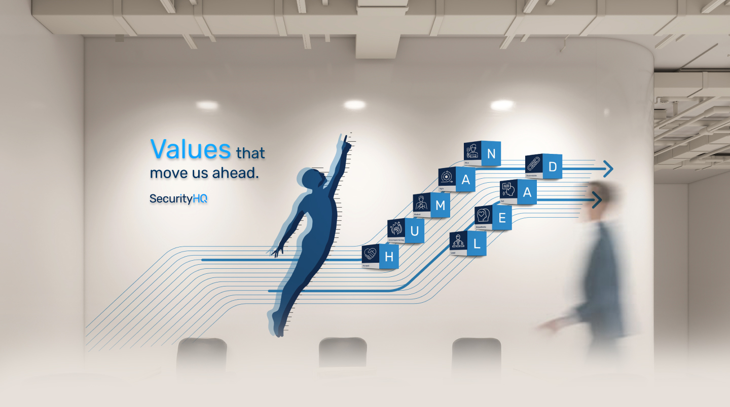 Space brand design for SHQ office. Wall mural design.